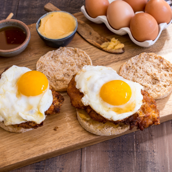 Chicken and Egg Sandwich with Hot Honey Butter