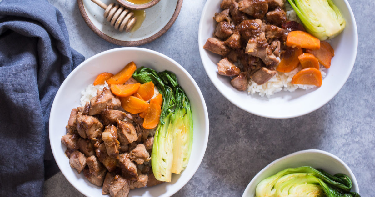 Asian Rice Bowls with Honey Soy Pork Tenderloin | National Honey Board