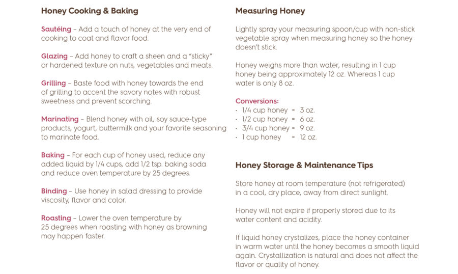 Cooking With Honey Tip and Tricks