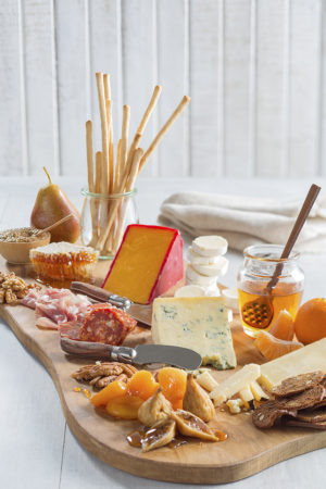 Honey Fruit and Cheese Board Vertical