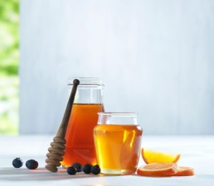 Honey with Blueberries and Oranges cropped