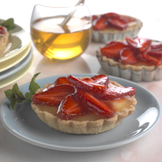 Honey Glazed Strawberry Tarts