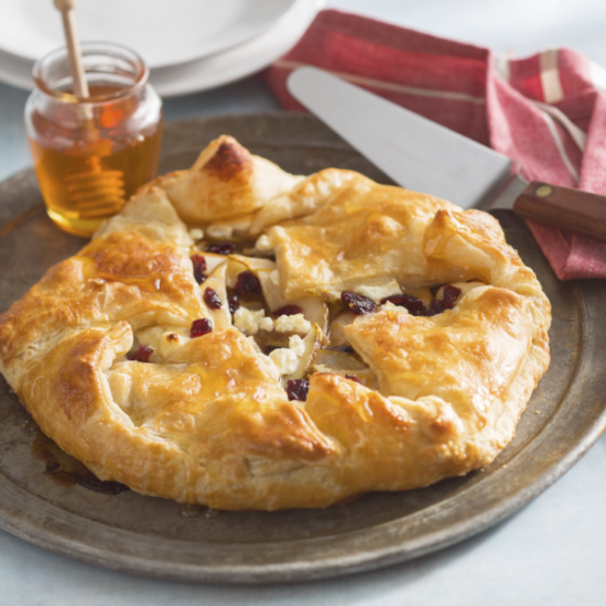 Honeyed Pear and Goat Cheese Galette with Toasted Walnuts