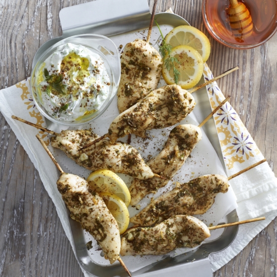 Greek Honey Lemon Chicken Kababs