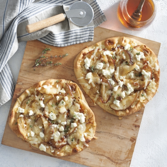 Naan Pizza with Honeyed Pears