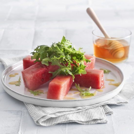 Watermelon Salad with Honey Chili Vinaigrette