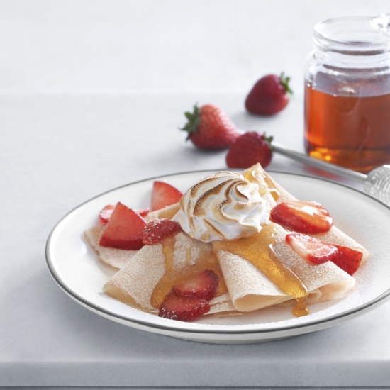 Whipped Honey with Rosemary Crêpes
