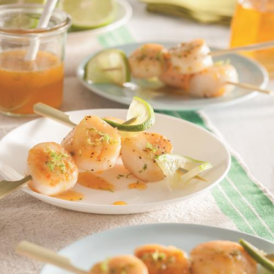 Broiled Scallops with Honey-Lime Marinade