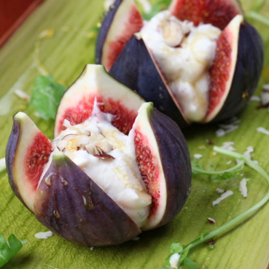 Cheese-Stuffed Figs with Peppery Honey Port Syrup
