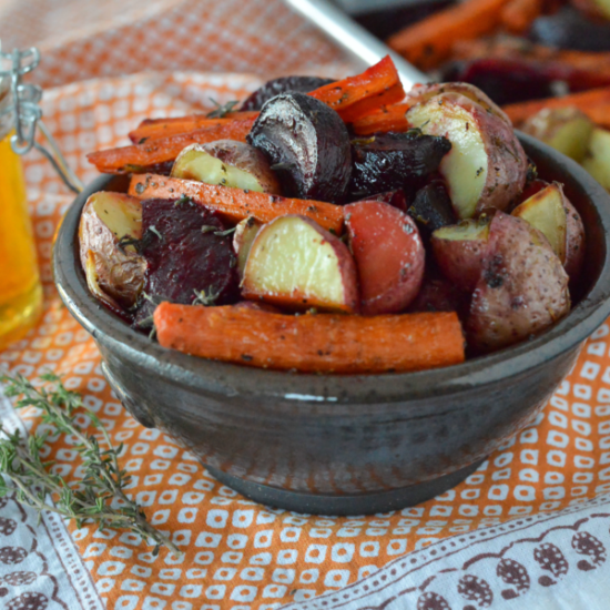 Roasted Root Vegetables with Honey and Herb Glaze
